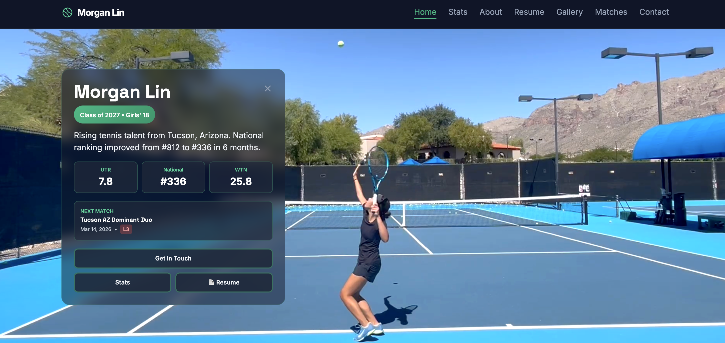 Morgan Lin Tennis Profile