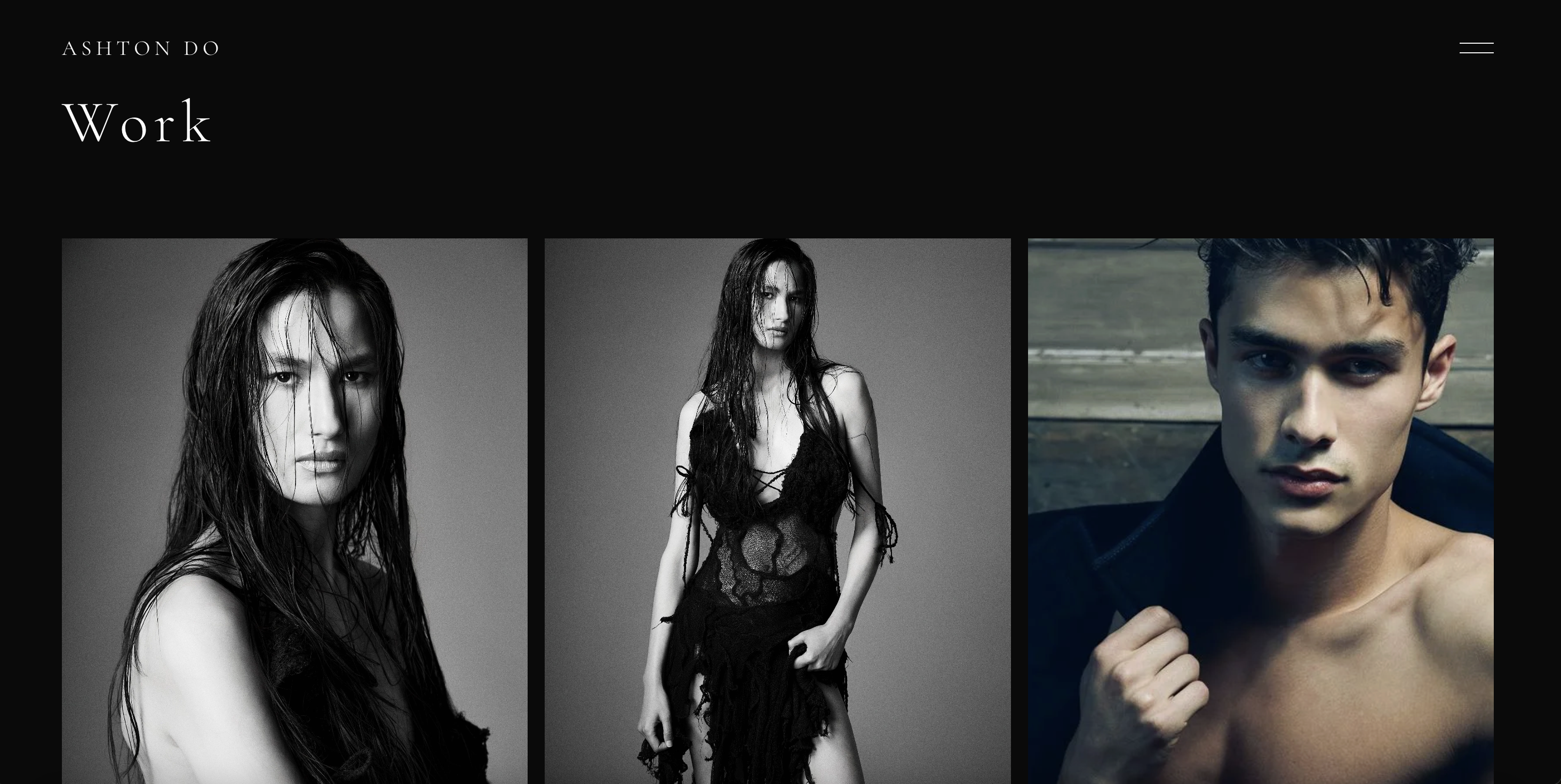 Ashton Do Photography portfolio detail page showing model work